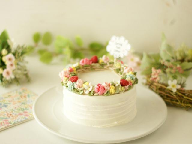 　シーズンケーキ1Dayレッスン「 春の花冠ケーキ 」