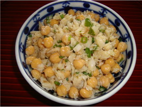 ひよこ豆と塩たらのサラダ