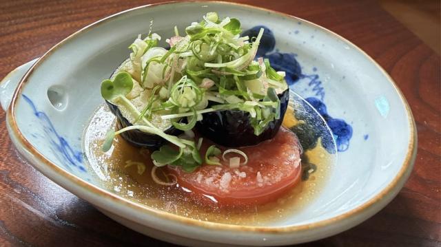 茄子とトマトの揚げ出し