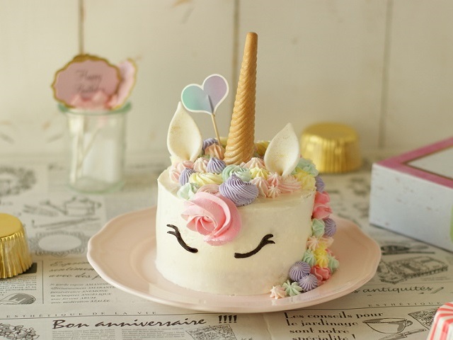 【東京のケーキ教室】親子で作ろう!Cake design-haneのユニコーンケーキ