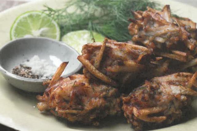 イカとディルの揚げだんご